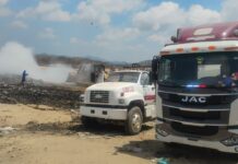 Se suma Ceabien a combate de incendio en basurero de San Pedro Mixtepec