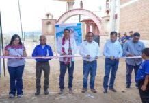 Entrega Ceabien ampliación del sistema de alcantarillado sanitario en Magdalena Teitipac