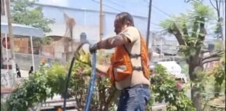 IMPORTANTES ACCIONES DE DESAZOLVE EN LA RED SANITARIA DE AVENIDA FERROCARRIL, EN LA CAPITAL