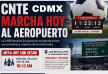 CNTE VA POR EL AEROPUERTO A HORAS DEL MUNDIAL; EXIGE RESPUESTAS Y PRESIONA AL GOBIERNO FEDERAL