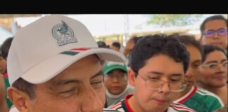 Preparan festejo por triunfo de México en la Fuente de las Ocho Regiones