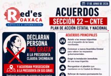 Sección 22 declara “no grata” a la presidenta Sheinbaum y anuncia persecución en sus giras; CNTE movilizará contingentes al Estadio Banorte