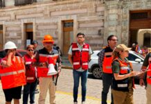 Fortalece Protección Civil Municipal protocolos de actuación mediante simulacro de sismo en el Palacio Federal de Oaxaca.