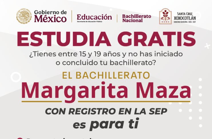 Estudia gratis en Xoxocotlán; continúan inscripciones al Bachillerato Nacional Margarita Maza