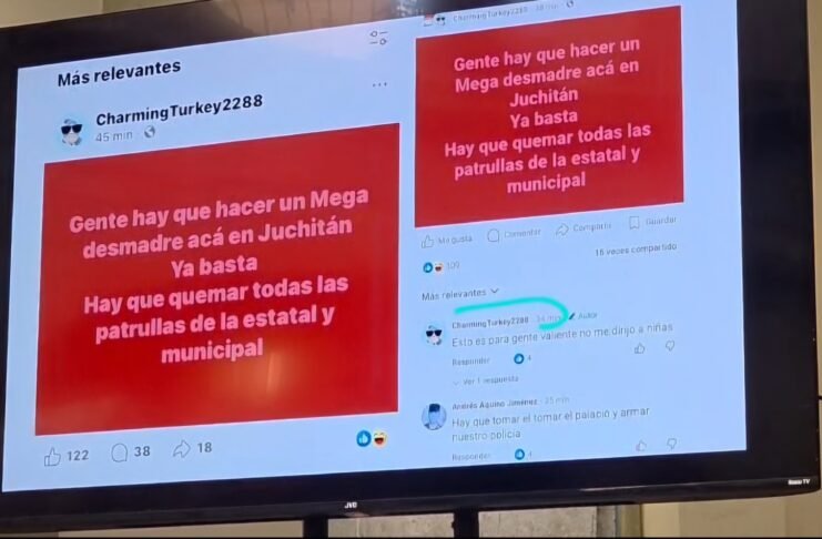 ”No habrá tregua” “No cederemos ni un metro a la delincuencia”: Sego mantendrá a la Policía en Juchitán y señala campañas coordinadas en redes para exigir su retiro