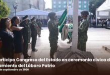 Participa Congreso del Estado en ceremonia cívica de Izamiento del Lábaro Patrio