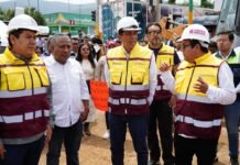 Supervisa Gobernador Salomón Jara y Director de Ceabien trabajos en av. El Rosario