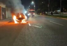 Se incendia vehículo particular sobre la 190 en Santa Lucía