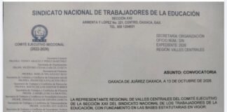 CONVOCA SECCIÓN 22 A MITIN POR LOS 20 AÑOS DEL ASESINATO DE ALEJANDRO GARCÍA HERNÁNDEZ EN OAXACA