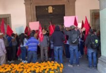 Protesta Antorcha Campesina en Palacio de Gobierno